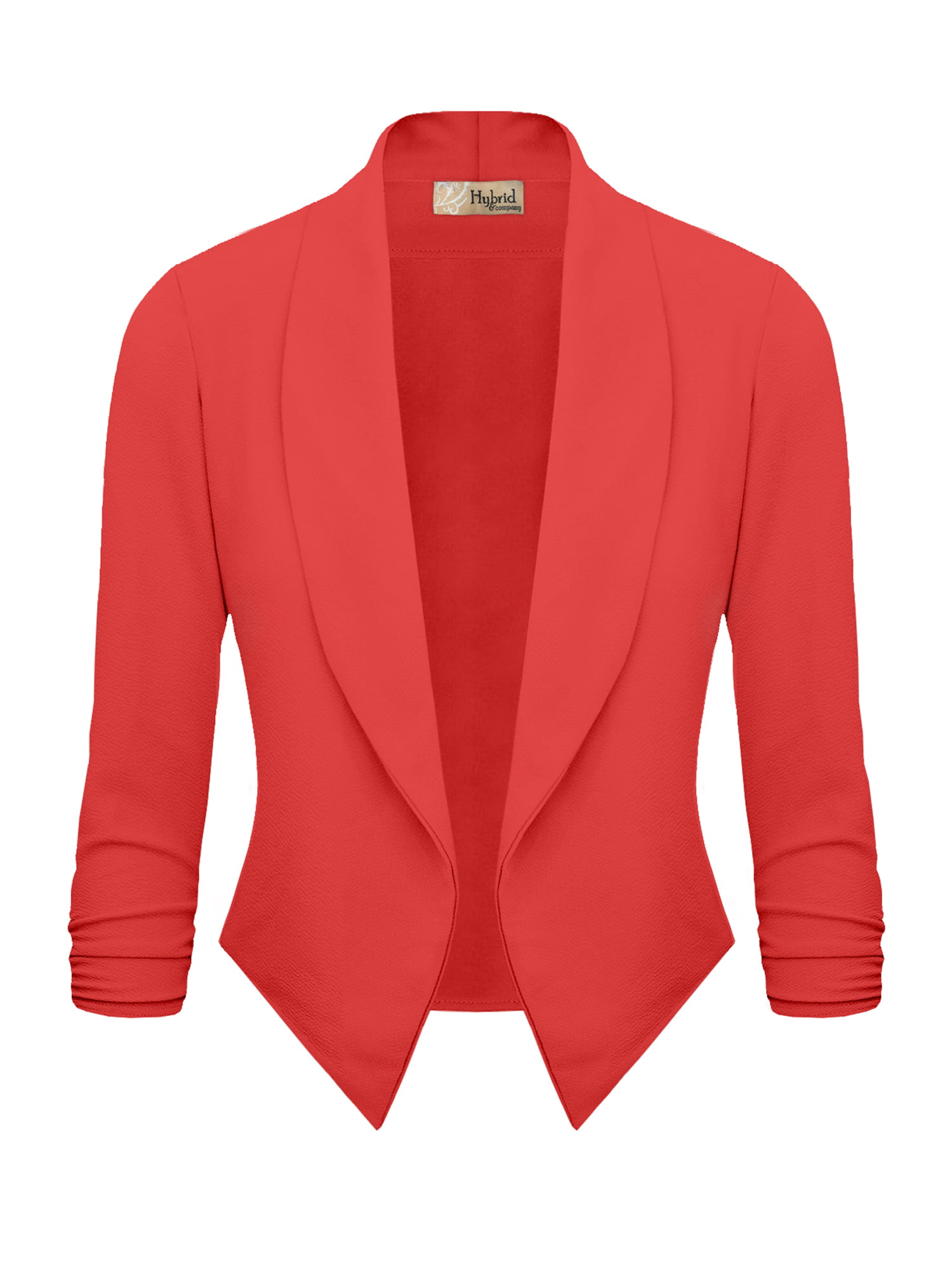 Hybrid & Company Womens Casual Work Office Open Front Blazer JK1133X RED 1X