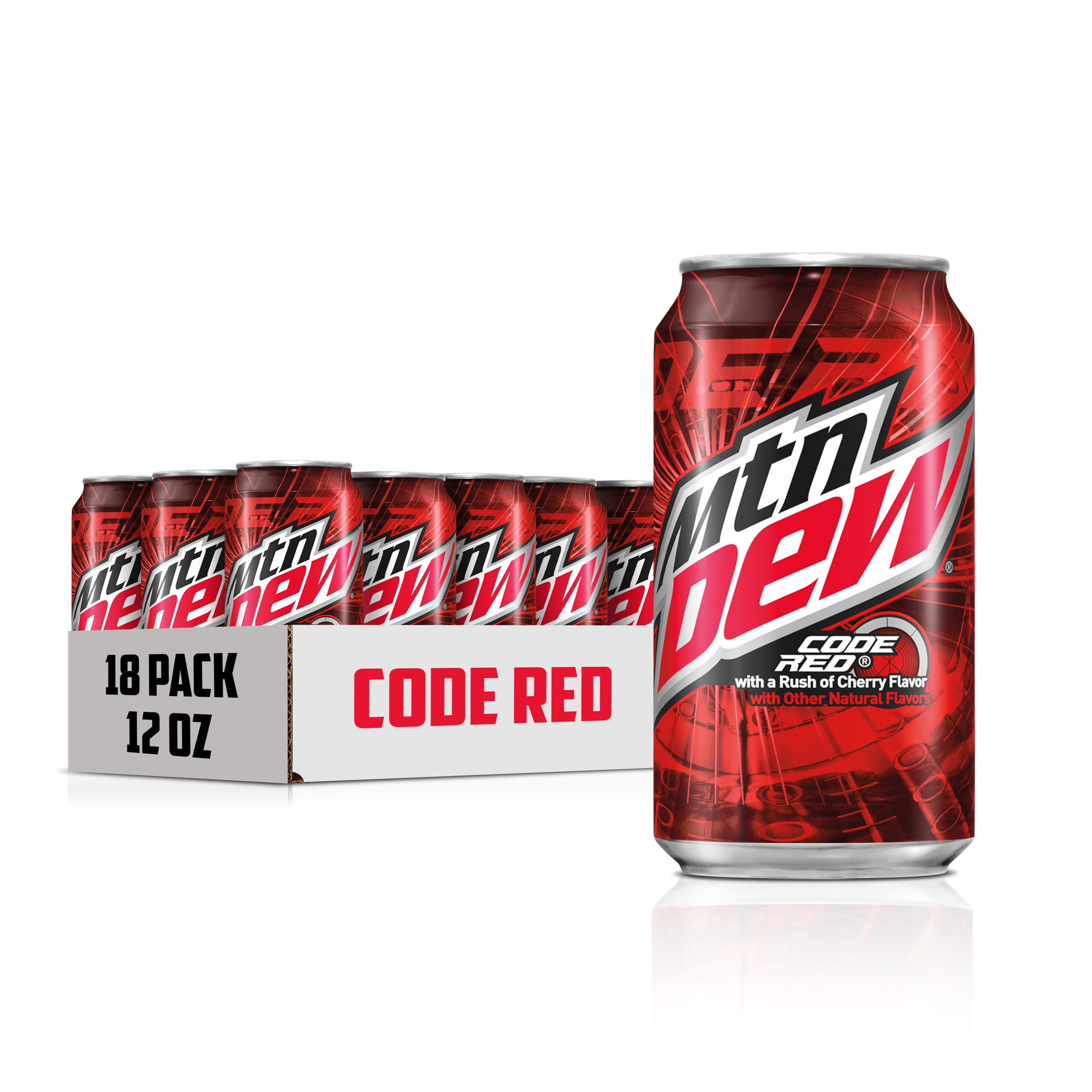 18 Cans Mtn Dew Code Red 12 Fl Oz Walmart Com