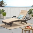 thumbnail image 2 of Anthony Outdoor Wicker Adjustable Chaise Lounge with Arms and Cushion, Multibrown, Textured Beige, 2 of 6