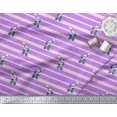 thumbnail image 3 of Soimoi Purple Silk Fabric Panda & Stripe Print Fabric by Yard 42 Inch Wide, 3 of 3