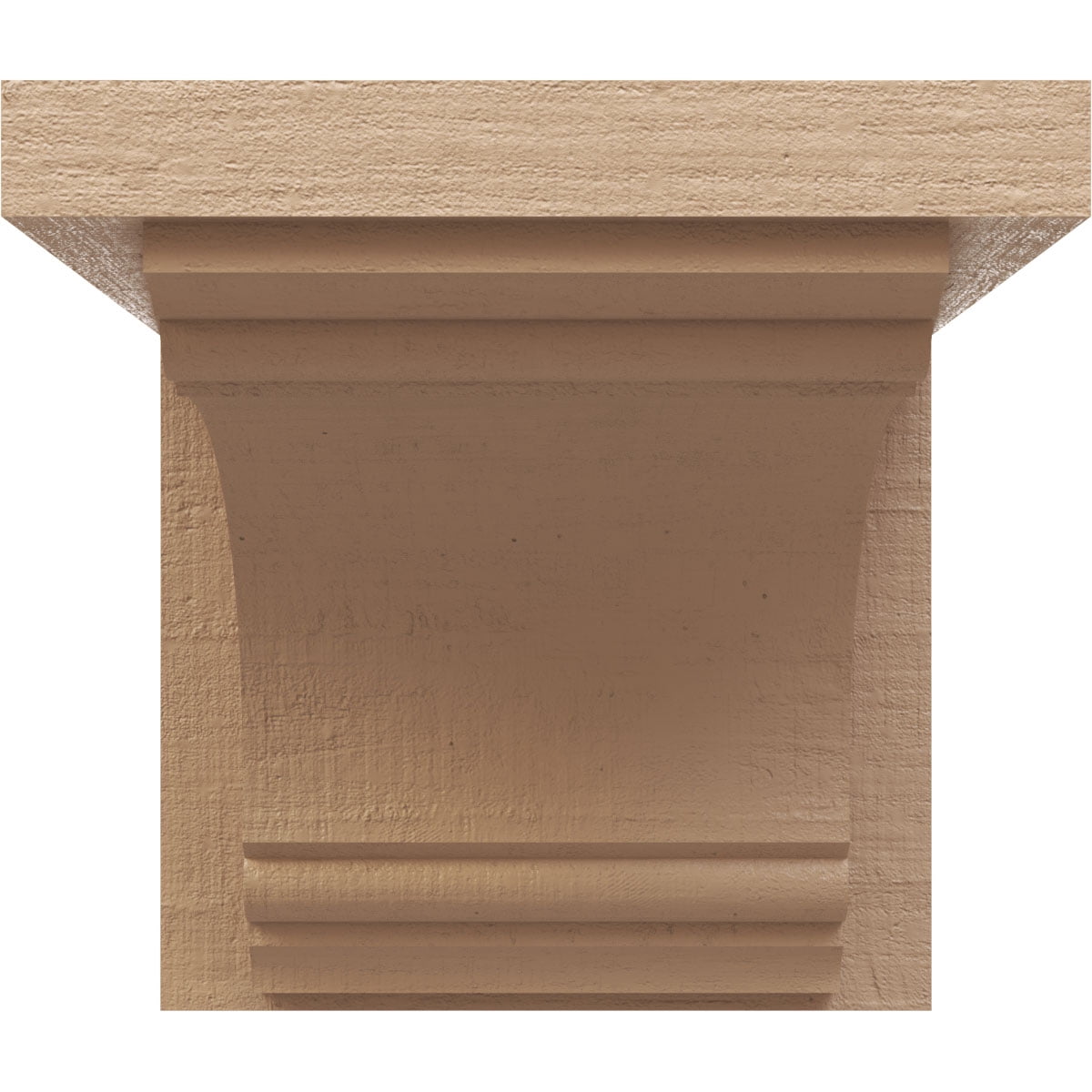 4"W x 4"D x 4"H Wide Warren Rough Cedar Woodgrain TimberThane Corbel, Primed Tan