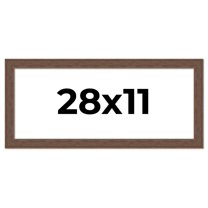 28x11 Frame Brown Farmhouse Solid Wood Picture Frame Width 1.5 Inches | Interior Frame Depth 0.5