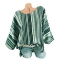 thumbnail image 2 of Babysbule Womens Tops Fashion Women's Large Size Casual Crew-neck Striped Printed Long-sleeved Shirt Tops, 2 of 6