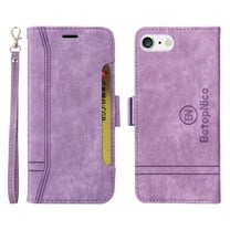 Feishell Wallet Case for iPhone 7 Plus/8 Plus, Magnetic Protect PU Leather Flip Case Card Holders RFID Blocking Kickstand Protection with Strap Case for iPhone 7 Plus/8 Plus, Purple