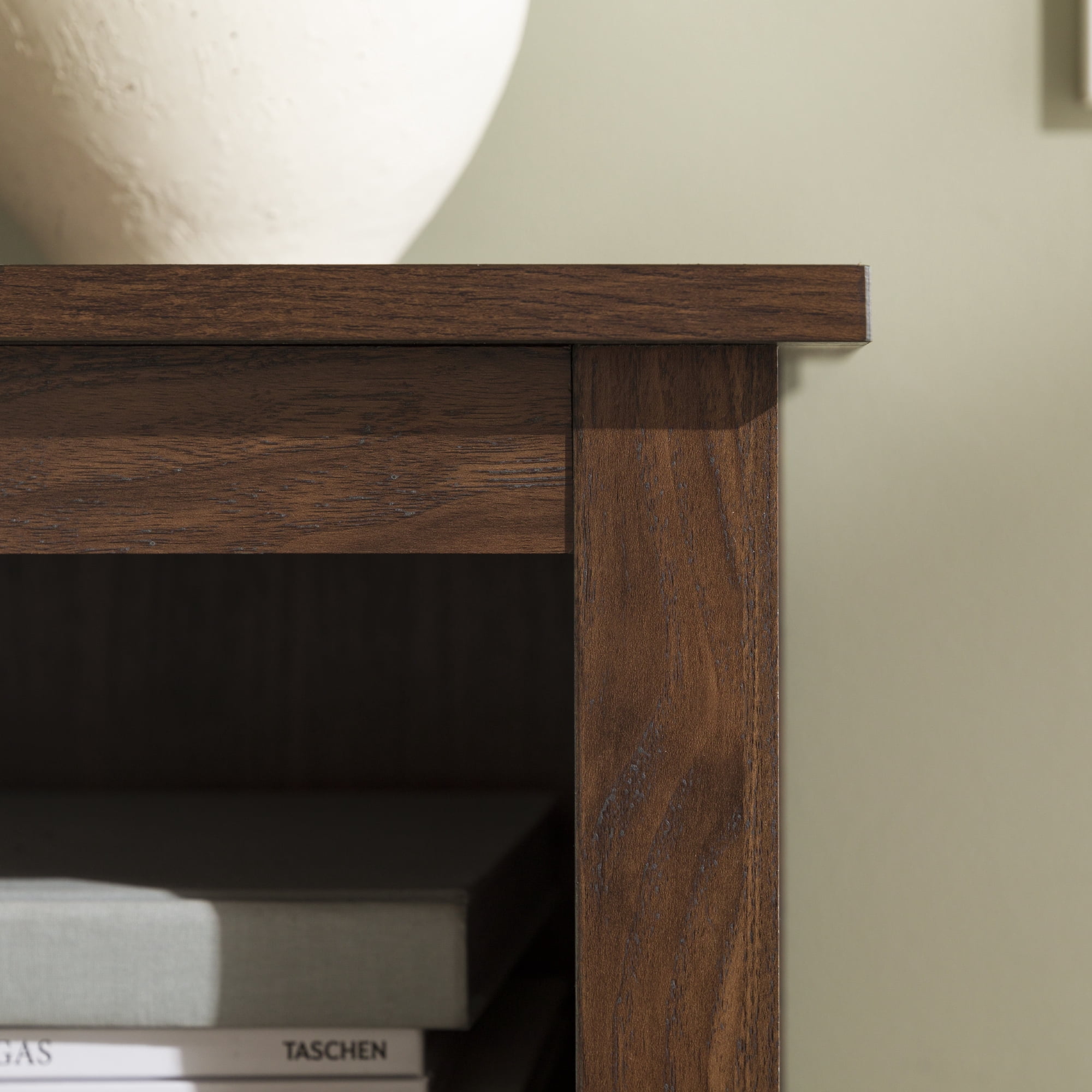 Woven Paths Open Storage TV Stand for TVs up to 80", Dark Walnut