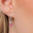 thumbnail image 3 of Gem Stone King 14K White Gold Pink Zirconia Earrings for Women | 1.48 Cttw | Gemstone Birthstone | Heart Shape 6MM, 3 of 6