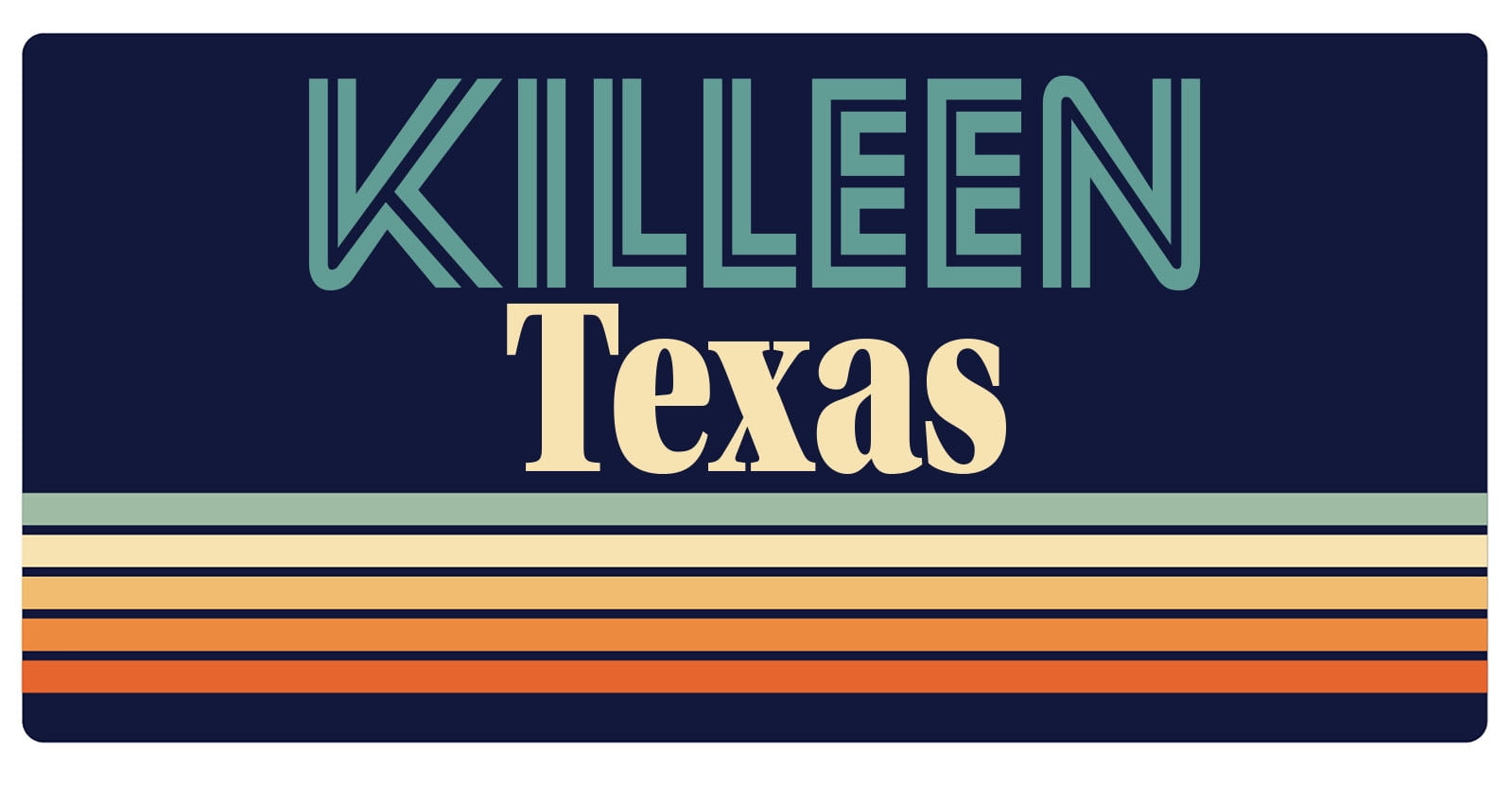Killeen Texas 5 x 2.5-Inch Fridge Magnet Retro Design - Walmart.com