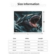 thumbnail image 5 of Rateoe Wave Chain Shark Pattern Flannel Throw Blanket, Ultra-soft Blanket for Bed, Couch, Car, Hypoallergenic Anti-pilling blanket-60"x50"(Horizontal), 5 of 6