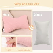 RoamReady Small Pillows for Sleeping, 11x7 Cotton Mini Travel Pillow for Neck, Wrist, Lumbar and Knee(Pink)