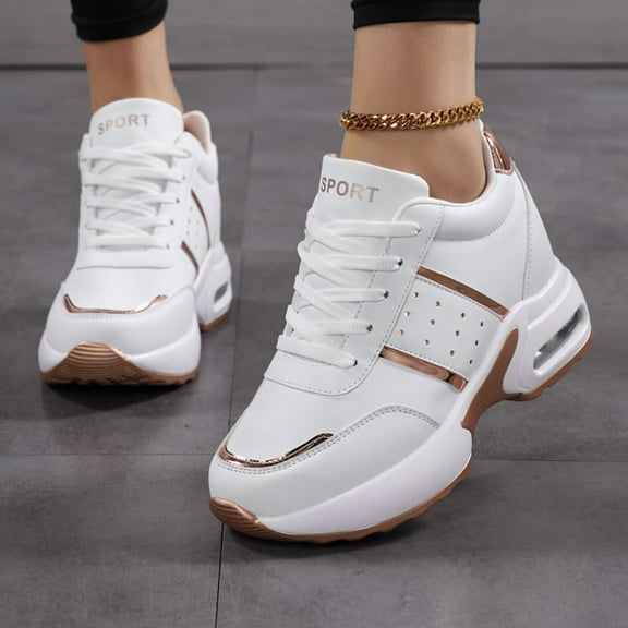 Women's Platform Sneakers Wedges  Lace Up Shoes Increase Fashion Sneakers for Womens Girls