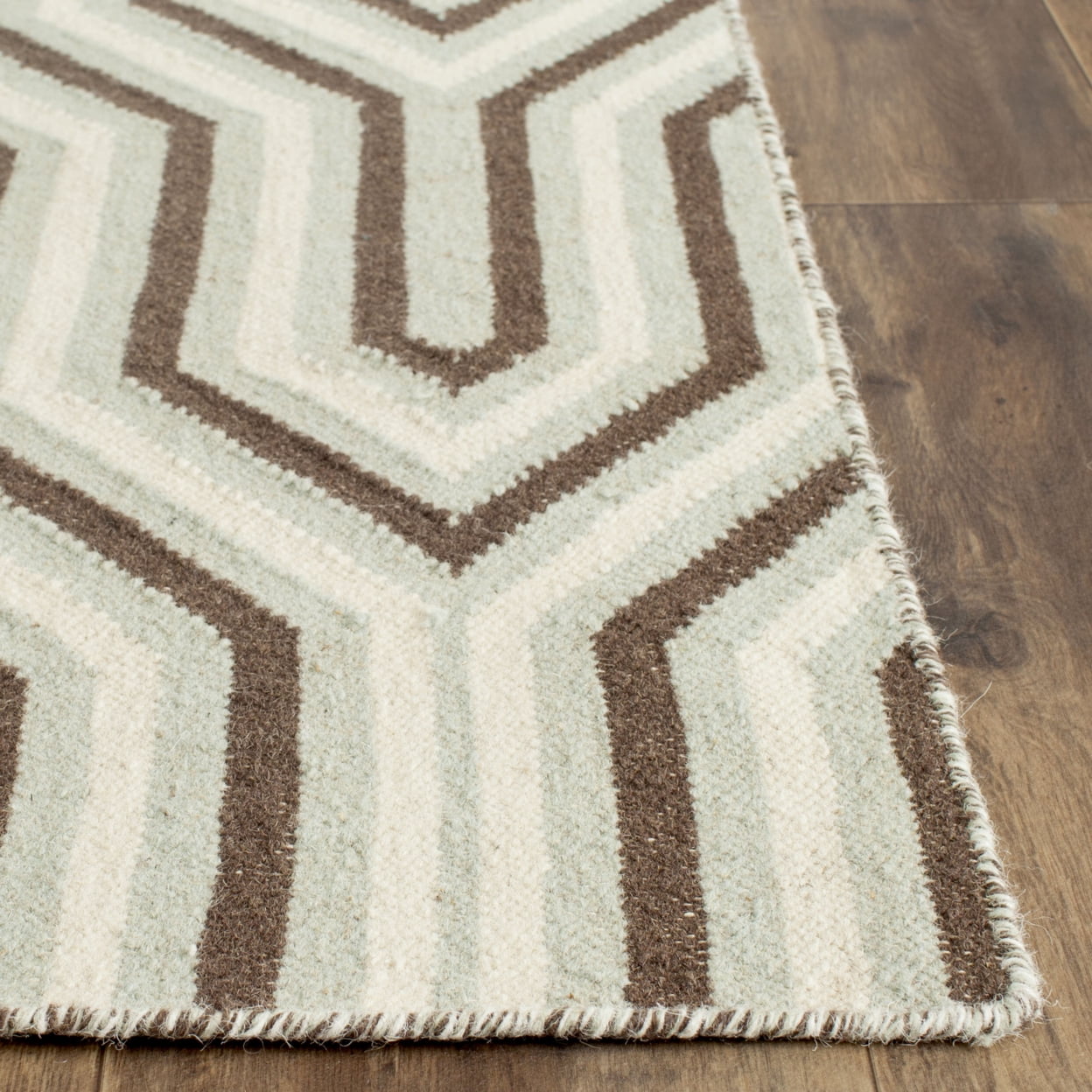 SAFAVIEH Dhurries Windsor Geometric Area Rug, Grey/Multi, 5' x 8'