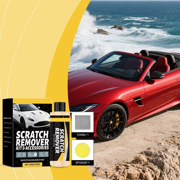 Homonth Car Scratch Remover Kit, Includes Scratch Removal Cream, Sponge, And Towel For Vehicle Paint Care & Ation, Suitable For S To Maintain Vehicle Appearance