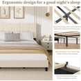 thumbnail image 7 of California King Size Upholstered Bed Frame with Adjustable Headboard, Linen Platform Bedframe with Strong Wooden Slats, Mattress Foundation, No Box Spring Needed, Easy Assembly, 7 of 7