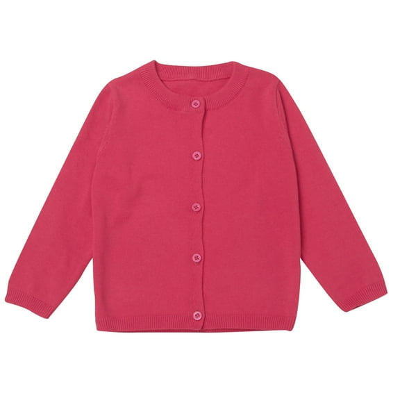 Girls' Cardigan Sweater Long Sleeve Button Down Knit Sweater with Pockets School Uniform Outerwear 4-13 Years Watermelon Red 3