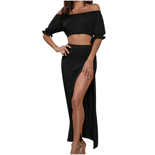 Black two piece set skirt 2025