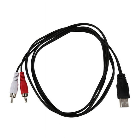 1.5M Usb A Male To 2X Phono Av Cable Lead Pc Tv Aux Audio Video Adapter