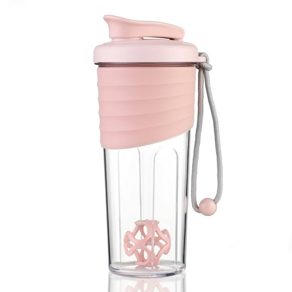 Kuoleopa Shaker Bottle for Protein Mixes,24 oz,Protein Shaker Bottles with Whisk Ball, Mixer Bottle, Protein Bottle,Portable Pre Workout Whey Protein Drink Shaker Cup,Pink