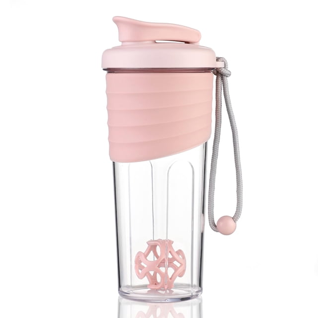 Kuoleopa Shaker Bottle for Protein Mixes,24 oz,Protein Shaker Bottles with Whisk Ball, Mixer Bottle, Protein Bottle,Portable Pre Workout Whey Protein Drink Shaker Cup,Pink