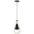 thumbnail image 2 of Nuvo Lighting Admiral 1 Light Pendant - 6 Inches - Matte Black and Brushed Nickel Finish - White Opal Glass, 2 of 14