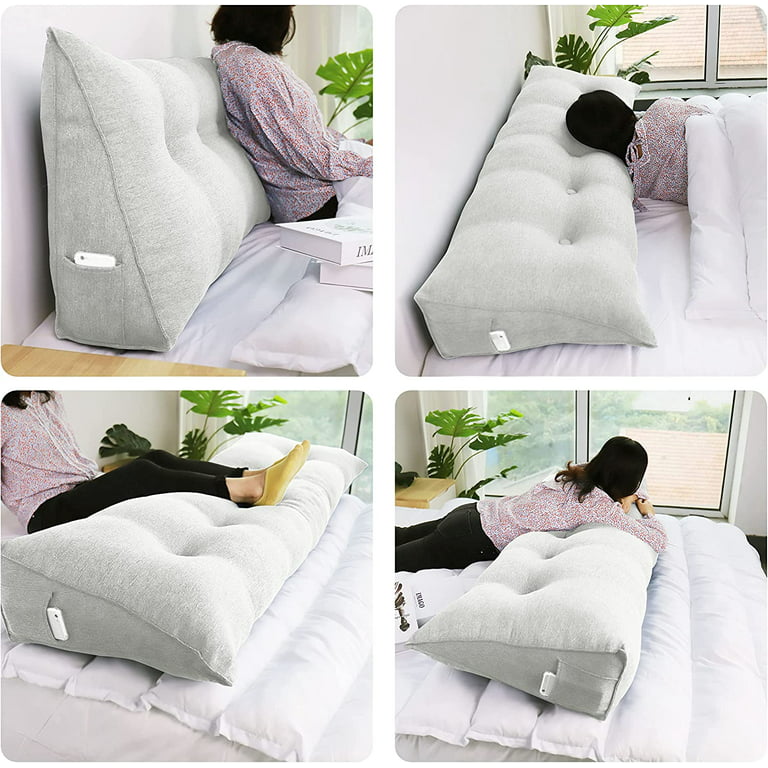 Triangle Cushion Backrest Waist Bed Bag Lumbar Pillow Pad Long Sleeping  Pillows
