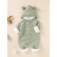 thumbnail image 4 of Bagilaanoe Newborn Baby Girl Boys Knit Jumpsuit Sweater Long Sleeve Fleece Lined Hooded Bodysuit 3M 6M 12M 18M Infant Winter One Piece Romper, 4 of 8