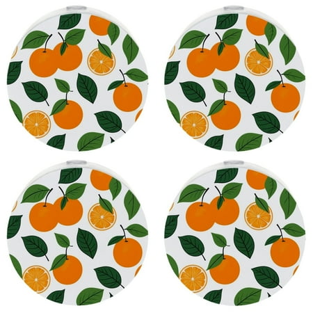 

YZUOUZY Night Lights Plug into Wall Nightlight 4 Pack Tangerine Fruit Leaves