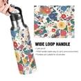 thumbnail image 4 of Yayeee 33oz Insulated Water Bottle Double Wall Stainless Steel with Flip Straw Lid, Red Japanese Floral Pattern, 4 of 7