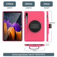 thumbnail image 2 of Dteck Galaxy Tab S7 Tablet 2020 Case, Heavy Duty 360 Rotating Kickstand Rugged Hybrid Shockproof Cover with Hand Strap For Samsung Galaxy Tab S7 11 inch SM-T870 T875, Pink, 2 of 8