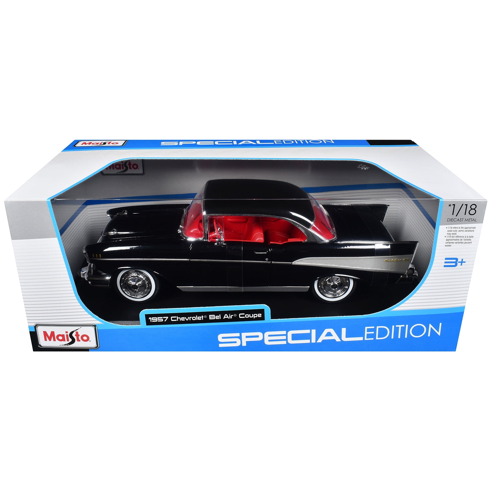 ミニカー Maisto 1957 Chevrolet Bel Air Coupe 1957 Chevrolet Bel Air Coupe Black with Red Interior 