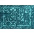 thumbnail image 1 of Ahgly Company Machine Washable Indoor Rectangle Oriental Turquoise Blue Industrial Area Rugs, 2' x 3', 1 of 4
