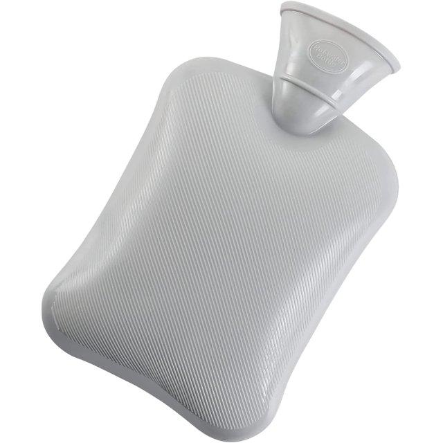 Botellas de agua caliente - Capacidad de caucho natural de 1 litro, bolsa de agua caliente premium para aliviar el dolor, dolor de espalda, dolores menstruales, cintura, pies, cuello y hombros (gris) esquí esquí Gafas de esquí