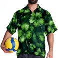 thumbnail image 4 of Saint Patrick's Day Men's Hawaiian Short Sleeve Printed Button Down Poplin Casual Summer Beach Shirt, Unisex, 4 of 6