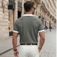 thumbnail image 6 of LTTVQM Polo Shirts for Men Casual Short Sleeve Button Golf Slim Fit Shirt with Pocket & Collar 2026 Spring Summer Stylish Tops Gray 2XL, 6 of 6