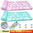 thumbnail image 2 of Inflatable Float Hammock floaties for adults Perfect for Poolside Lounging Swimming Pool Loungers Beds Pool Accessories Light Blue A, 2 of 6