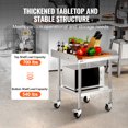 thumbnail image 3 of VEVOR Stainless Steel Work Table 24"x24" Commercial Food Prep Table W/ 4 Casters, 3 of 9