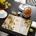 thumbnail image 3 of Sunflower Placemats Set of 8, Farmhouse Floral Bee Brown Vintage Pink Yellow Placemats for Dining Table, Place Mats for Kitchen Tabletop, Waterproof Wipeable Dining Table Mats Set, 3 of 9