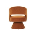 thumbnail image 5 of ARCTICSCORPION 360-Degree Swivel Accent Chair, Modern Round Barrel Chair with Wooden Frame, Velvet Armchair for Living Room Bedroom, Orange, 5 of 9