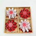 thumbnail image 4 of 12 piezas/St nueva decoración navideña colgante de madera pura alce campana copo de nieve estrellas colgante de madera árbol de Navidad colgante decoración suministros, 4 of 4