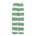 thumbnail image 5 of WTOBBY Women's Striped Print Wide Leg Pants Featuring High Waist Drawstring Loose Casual Design with Functional Pockets for Fashionable Wear ,Green L, 5 of 6