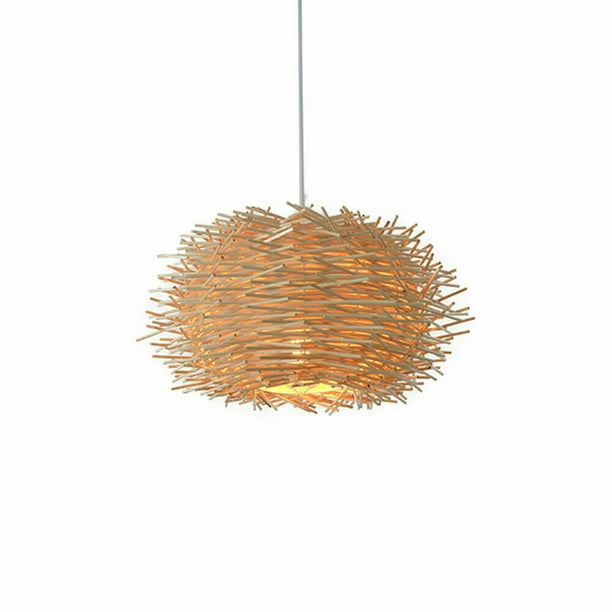 Oukaning E27 Weaving Rattan Bird Nest Chandelier Com Oukaning E27 Weaving Rattan Bird Nest, Kichler Bird Nest Chandelier