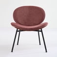 thumbnail image 2 of Mid-Century Modern Shell Chair Bean Paste Pink Fabric Lounge Chair in Walnut Finish, Comfortable Backrest Sw1871Pr, 2 of 12