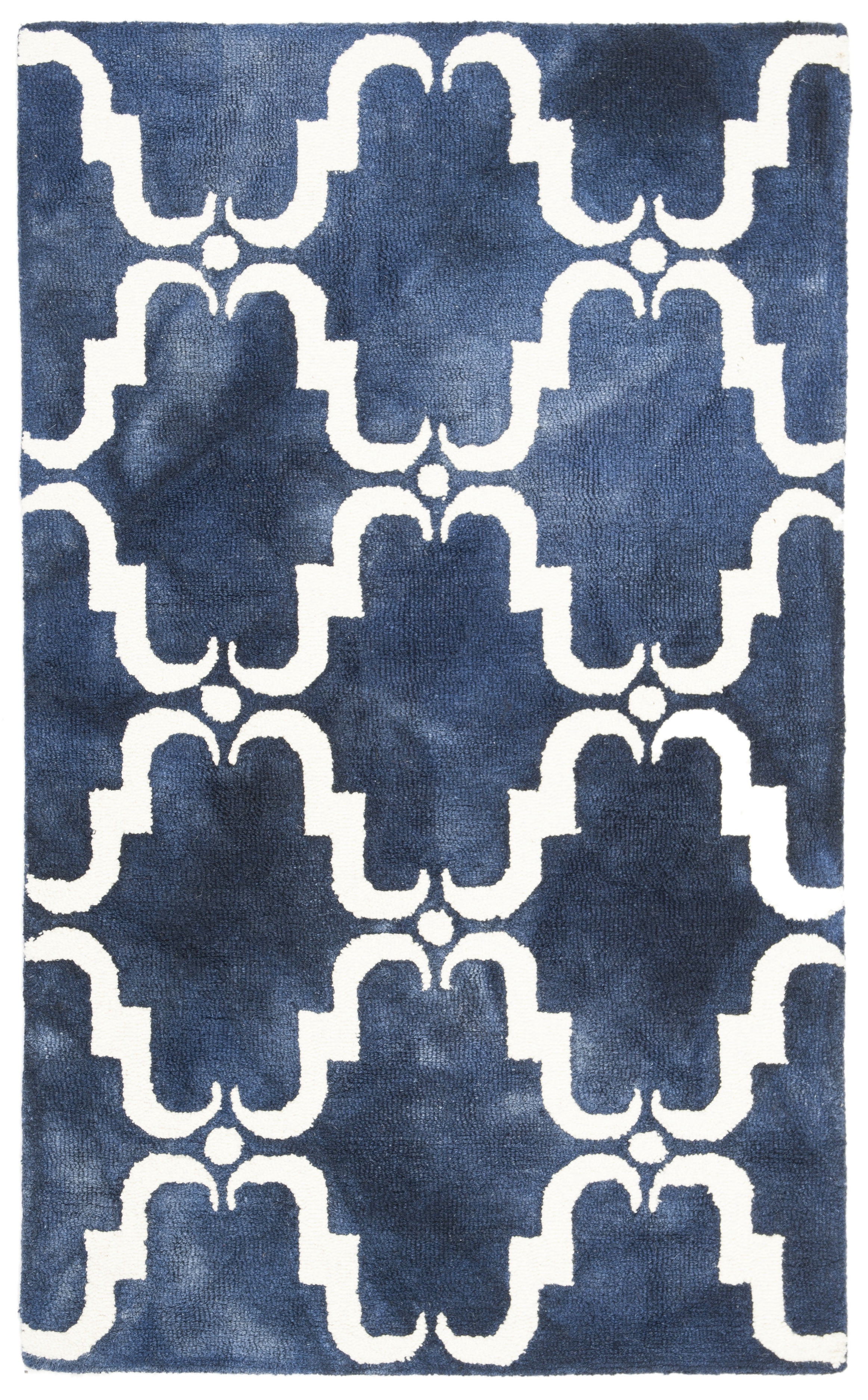 Safavieh Dip Dye Talbot Distressed Wool Area Rug, Navy/Ivory, 3' x 5'