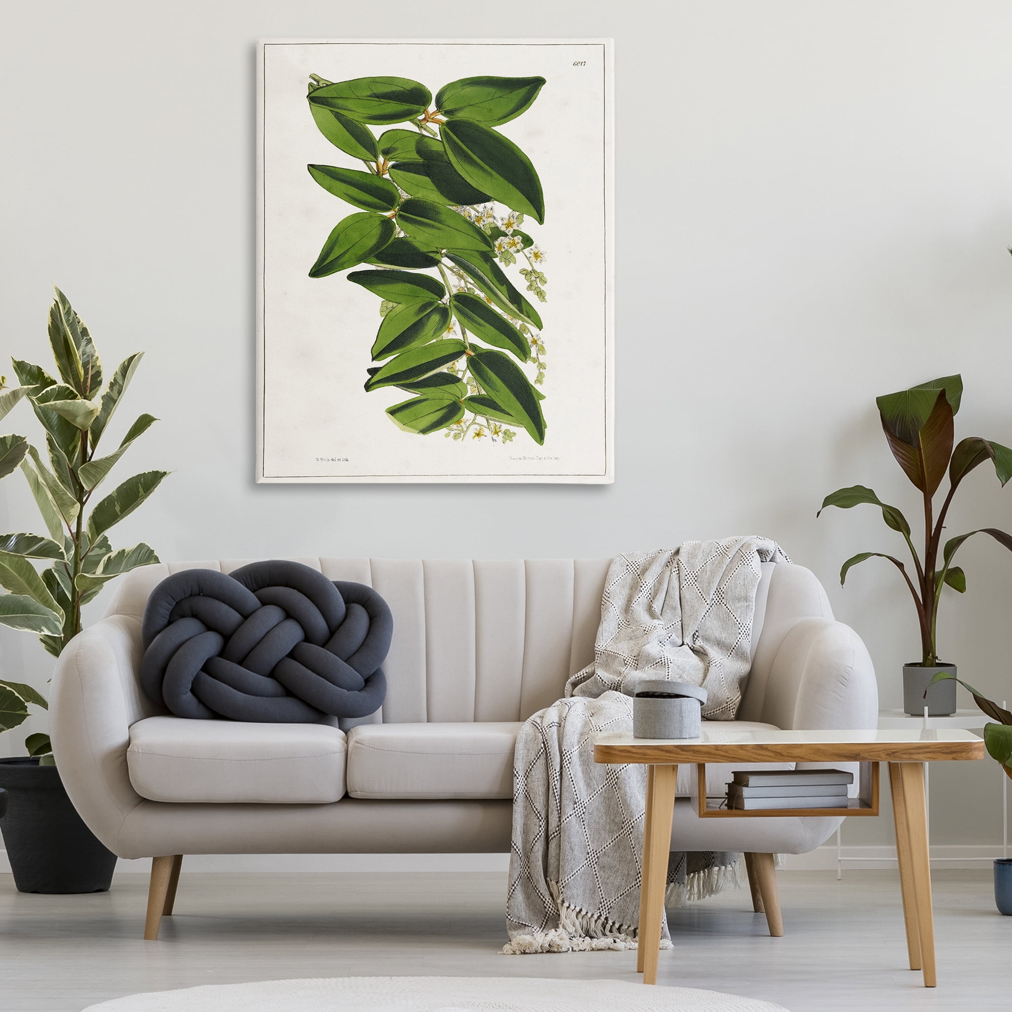 Stupell Industries Stacked Leaves Botanical Plants & Flowers Painting Wrapped Canvas Art Print Wall Art, 36 x 48