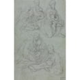 thumbnail image 3 of Giulio Campi 11x14 Black Modern Framed Museum Art Print Titled - Sketches of Virgin and Child (Second Half 1500s), 3 of 5