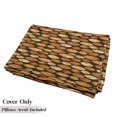 thumbnail image 5 of Abstract Floor Pillow Lounger Cover, Geometrical Pattern with Orange Watercolor Shapes Spots Waves Hand Drawn Art, Nap Mat Printed Fabric Case for 5 Pillows, 88" x 27", Orange Brown, by Ambesonne, 5 of 5