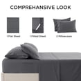 thumbnail image 4 of Juego de sábanas Bedsure Deep Pocket Twin, 4 piezas, poliéster, gris, 4 of 7