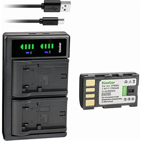 Kastar 1-Pack Battery and LTD2 USB Charger Replacement for JVC GZMG135US GZ-MG135US GZ-MG140 GZ-MG140AA GZ-MG142 GZ-MG145AA GZ-MG145 GZ-MG148 GZ-MG148AA GZ-MG148EK GZ-MG148EX GZ-MG148US GZ-MG150