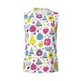 thumbnail image 6 of Lsque Doodle Fruits Print Men's Cotton Blend Sleeveless Muscle Shirts (S-3XL)- Moisture Wicking, Odor Protection, UPF 30+,Large, 6 of 8