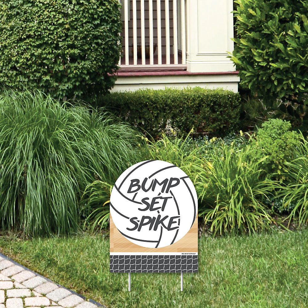Bump, Set, Spike - Volleyball - Outdoor Lawn Sign - Baby Shower or Birthday Party Yard Sign - 1 Piece