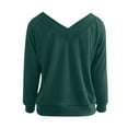 thumbnail image 3 of Vedolay Winter Tops 2023 Puff Sleeve Crew Neck Knit Pullover Short Sleeve Sweater Green,M, 3 of 5